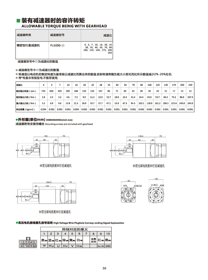 無刷電機(jī)配行星減速器